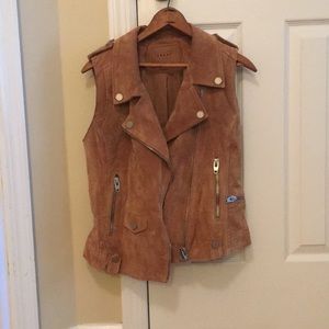 Real Suede Moto Vest